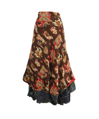 Sari Silk Wrap Skirt XL 66"