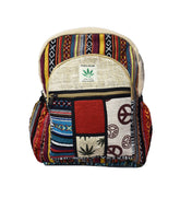 Medium Hemp & Cotton Printed Back Pack