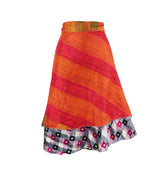 Knee Length Sari Silk Wrap Skirt 62"