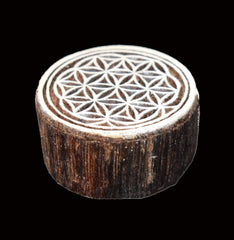 Indian Wood Printing Block - Flower of Life (5cm)