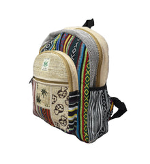 Medium Hemp & Cotton Printed Back Pack