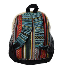 Medium Hemp & Cotton Printed Back Pack