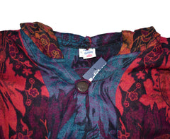 Flower Pattern Acrylic Fleece Poncho