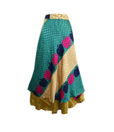 Sari Silk Wrap Skirt XL 66"