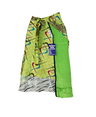 Knee Length Sari Silk Wrap Skirt 64"
