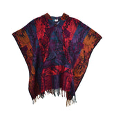 Flower Pattern Acrylic Fleece Poncho