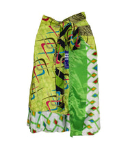 Knee Length Sari Silk Wrap Skirt 64"