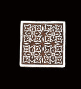 Indian Wood Printing Block - Square Flower (5cm)