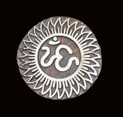 Indian Wood Printing Block - Om Sun (6.5cm)