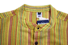 Striped Cotton Collarless Shirt