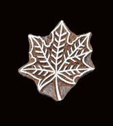 Indian Wood Printing Block - Leaf (5.5cm)