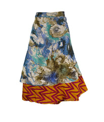 Knee Length Sari Silk Wrap Skirt 70"