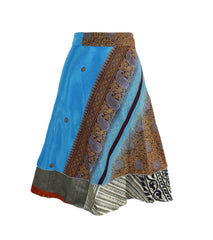 Knee Length Sari Silk Wrap Skirt 48"