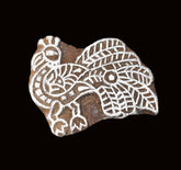Indian Wood Printing Block - Peacock (6.5cm)