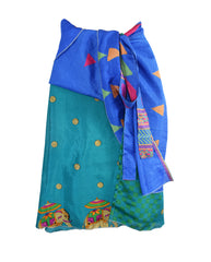 Knee Length Sari Silk Wrap Skirt 48"