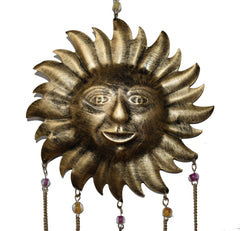 Large Gold Hanging Sun & Moon