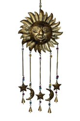 Large Gold Hanging Sun & Moon