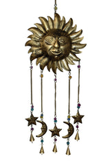 Large Gold Hanging Sun & Moon