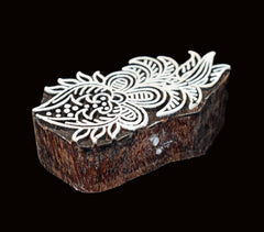 Indian Wood Printing Block - Flower Tropical (8x4cm)