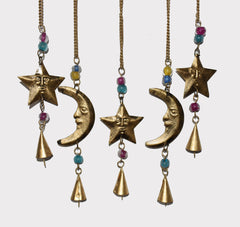 Large Gold Hanging Sun & Moon