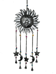 Large Silver Hanging Sun & Moon