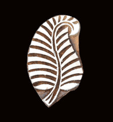 Indian Wood Printing Block - Leaf (7.5cm)