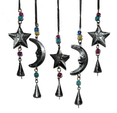 Large Silver Hanging Sun & Moon