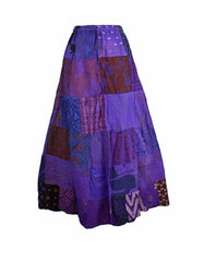 Patchwork Overdyed Cotton Skirt