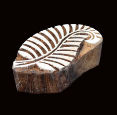Indian Wood Printing Block - Leaf (7.5cm)