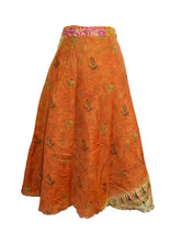 Tea Calf Length Sari Silk Wrap Skirt 46"