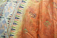 Tea Calf Length Sari Silk Wrap Skirt 46"