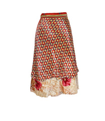 Knee Length Sari Silk Wrap Skirt 72"