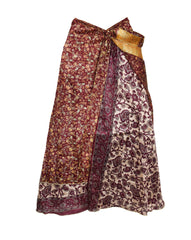 Tea Calf Length Sari Silk Wrap Skirt 48"
