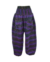 Striped Acrylic Fleece Harem Trousers