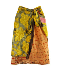 Knee Length Sari Silk Wrap Skirt 48"