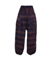 Striped Acrylic Fleece Harem Trousers