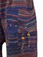 Striped Acrylic Fleece Harem Trousers