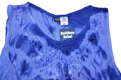 Tie Dye Embroidered Umbrella Dress