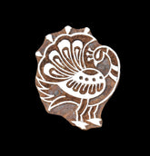 Indian Wood Printing Block - Peacock (7cm)