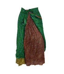 Tea Calf Length Sari Silk Wrap Skirt 48"
