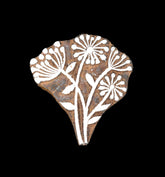 Indian Wood Printing Block - Flower Thistle (7cm)