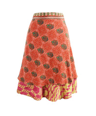 Knee Length Sari Silk Wrap Skirt 60"