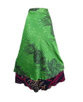 Sari Silk Wrap Skirt XL 66"