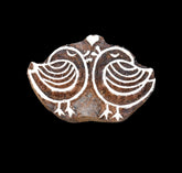 Indian Wood Printing Block - Love Birds (8cm)