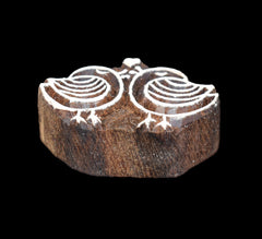 Indian Wood Printing Block - Love Birds (8cm)
