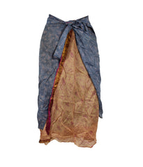 Tea Calf Length Sari Silk Wrap Skirt 48"