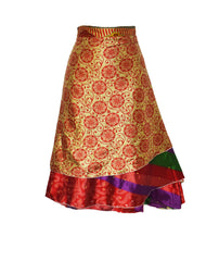 Knee Length Sari Silk Wrap Skirt 70"