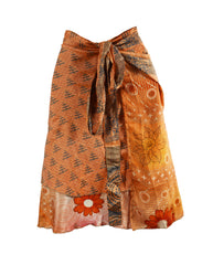 Knee Length Sari Silk Wrap Skirt 60"