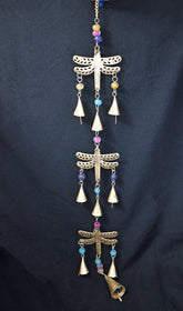 Long Hanging Gold Dragonfly