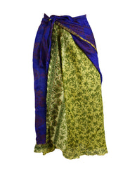 Tea Calf Length Sari Silk Wrap Skirt 48"